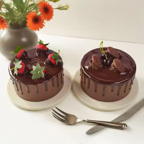 6in Fake Birthday Cake Model - Realistic Decorative Cake Prop for Parties, Photography, Display & Ti