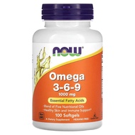 Now Foods, Omega 3-6-9, 1,000 mg, 100 / 250 Softgels  | 1,200 mg, 90 / 180 Softgels