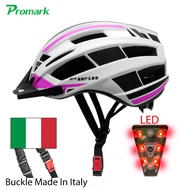 PROMARK หมวกปั่นจักรยานมีไฟ Premium LED Cycle Helmet Chin Buckle (Made In Italy) EPS Foam Adjustable