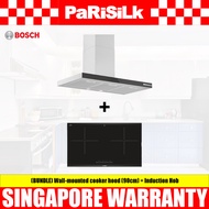 (Bulky) (BUNDLE) BOSCH DWB97BK61T Wall-mounted cooker hood (90cm) + Bosch PPI82560MS Induction Hob