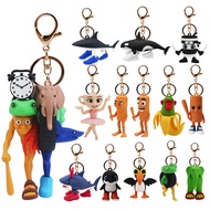 Creative Italian Brainrot Animal Monster Fusion Edition Tungtungtung Sahur Anime Keychain Tralalero
