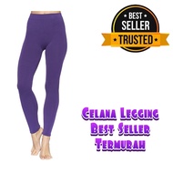 Legging Panjang Wanita High Waist Hitam Polos Tebal Premium Anti Jiplak Stretch All Size/Jumbo