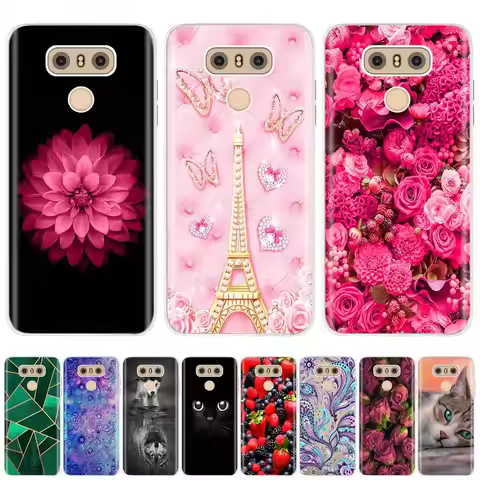 For LG G6 Case Cover Clear Printing Soft TPU Back Cover Phone Cases For LG6 LGG6 G 6 H870DS H870 Sil