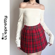 Yoobee Skirt Wepretty Clothes twice layer plaid tennis Skirt