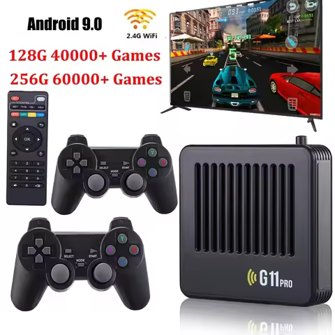 NEW Game TV Box Video Game Console G11 Pro Double Wireless Family Retro Classic games 64/128GB 30000