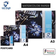 Van Gogh Black Paper Book 360 Grams Artist Grade A4/A3/POSTCARD 100 Pounds Watercolor Acrylic Paint 