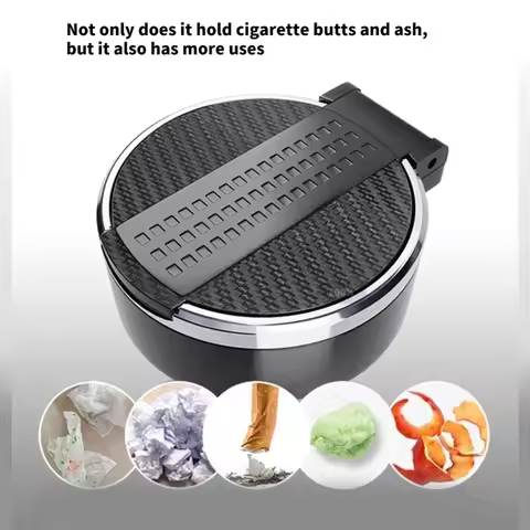 G99F Upgrades Car Cup holders Ashtray with Secure Lid Odor Seal Designs Vehicle Ashtray with Lid for