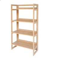 Shelving unit 4-tier foldable 77x37.5x154.5 cm.- maple