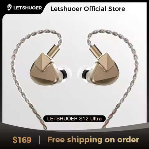 Letshuoer S12 Ultra Earphone 14.8mm Large Planar Magnetic Driver Hi-Fi In-Ear Monitors Gaming Earbud