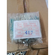 Resistor 1/4w 4R7/4E7 contents 1000 pcs