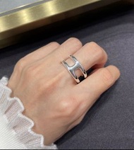 Hermes H outlet型銀色戒指