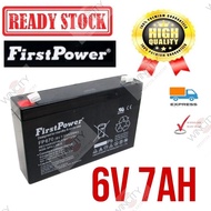 WSS Firstpower 6v 7.0ah Rechargeable Autogate UPS Battery Toys car Sealed Lead Acid Battery