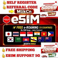 ESIM HALOTELCO 5G 4G(SELF REGISTER)(ONLY FOR MALAYSIANS)(SCAN QR CODE NUMBER ACTIVE)/REFERRAL KOD Ml