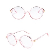Kacamata bulat warna pink transparan frame plastik bening - Merah Muda
