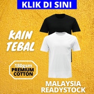 TSHIRT KOSONG LENGAN PENDEK LELAKI COTTON ROUND NECK T SHIRT HITAM BAJU KOSONG PLAIN T SHIRT KOSONG 