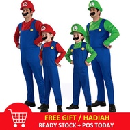 Super Mario Luigi Brothers Cosplay Costume Fancy Party Costumes for Adult Kids