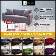 [FREE GIFTS] Plain Sofa Cover Sarung Sofa 1 2 3 4 Seater Sofa Cover Sarung Sofa Cover L Shape Pelapik Sofa Seater