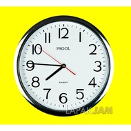 Pagol PGWS36TCH Chrome Wall Clock, Nice Large Embossed Numbers