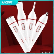 VGR 4 In1เครื่องกำจัดขนไฟฟ้าผู้หญิงเครื่องโกนหนวดขนบนใบหน้า Remover คิ้ว T Rimmer หญิงจมูกขาบิกินี่ T Rimmer แบบชาร์จเลดี้เครื่องโกนหนวด