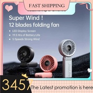 JISULIFE Handheld Fan Life7 Mini Portable Rechargeable Electric Fans 5000Mah Battery Foldable