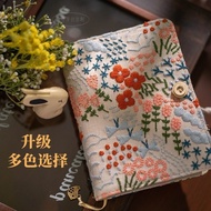 Small Fresh Fabric Surface Cotton Linen Embroidery A5A6 Loose-leaf Threaded Handbook Literary Handma