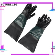 FUTURE1 1Pair Sandblaster Glove, Sandblaster Parts Black Sandblast Cabinets Gloves, Safety 60cm Rubber Sandblasting Nitrile Gloves