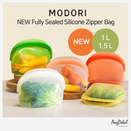[Modori] NEW Fully Sealed Silicone Zipper Bag (1 L/1.5 L)for Eco-Friendly Kitchen Organization and F