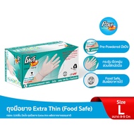 Poly-Brite ถุงมือยางธรรมชาติ  (Food Safe) รุ่น Extra Thin - Size L (100ชิ้น/กล่อง)