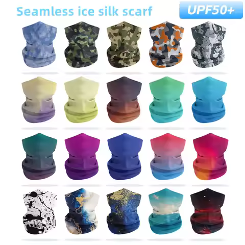 Neck Gaiter UPF 50+ Balaclava Magic Scarf Ice Silk Face Mask Neck Gaiter For Men And Women Face Cove