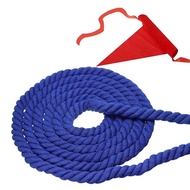 PATIKIL 10 Feet Tug of War Rope for Adults and Teens Garden Games and Team Building Activities with 3 Knitting Natural Cotton Rope Dark Blue Flags