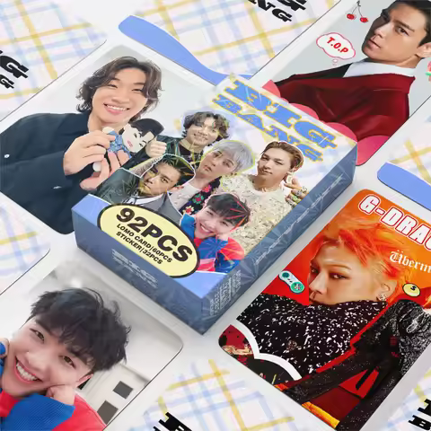 92pcs/set Kpop BIGBANG Group Greeting Card Account Sticker Self Printed Double-sided LOMO Card Gift 