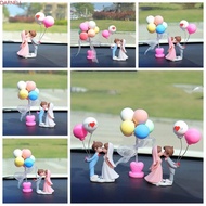 DARNELL Cartoon Couples Model Toys, Get Married Wedding Dress Car Ornaments, Girls Gifts Resin Kiss Balloon Creative Kiss Balloon Action Figure Car Decoration