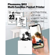 Pocket printer-mini Bluetooth photo printer, ink-free sticker portable thermal printer, used for teaching aids, educational notes