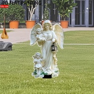 2D Acrylic Angel-Themed Outdoor Garden Decor, Featuring A Central Adult Angel Holding A Baby Angel A