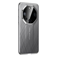 全城熱賣 - 適用於 華為 Mate 60 秒變非凡 金絲銀錦 素皮烤漆PC手機殼（灰色）