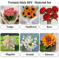 - 100Pcs Bouquet Material DIY Fuzzy Wire Twisted Stick Craft Flower Children Handmade Toy