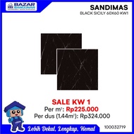 RV287 Sandimas - Granite Granit Tile Lantai Dinding Black Sicily 60X60