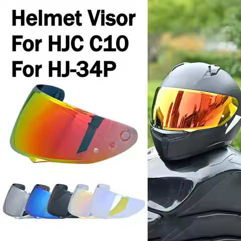 HJ 34P Motorcycle Helmet Visor Lens for HJC C10 Replace Anti-UV Anti-Scratch Dustproof Wind Shield M