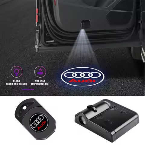 1/2PCS Auto Badge Door Decor Lamp Welcome Lights Wireless Laser Projector For Audis Sline TT A1 A2 A
