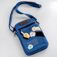 Original Design Le Baobab Cute Female Canvas Waterproof Nylon Vertical Mobile Phone Bag Small Crossb