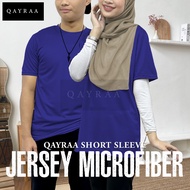 QAYRAA P3 Baju Sukan Lengan Pendek Microfiber Jersey Short Sleeve-Size S-5XL/Black/Maroon/Red/Navy/G