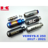 Exhaust Kawasaki VERSYS-X 250 2017 Slip On Piping Muffler Stainless Steel CRT Titanium Black Chrome 