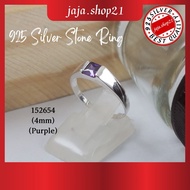 | 925 Silver 4mm CZ Purple Stone Ring For Women | 925 纯银 女款紫色石头戒指 | Cincin Batu CZ Ungu Perak 925