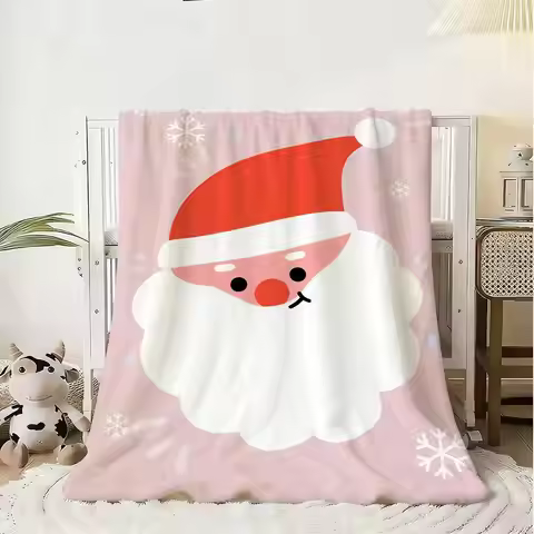 Christmas Santa Falala Quotes Pictures Throw Flannel Fluffy Soft Blanket Warm Skin-Friendly Throw Fo