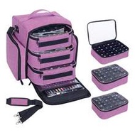 90-Bottle Nail Polish Storage Box, Holds Up To 90 Bottles (15ml/0.5oz), With 3 Detachable Pockets An