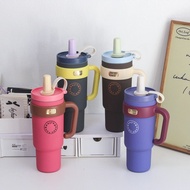 1L Inner Covered Ceramic Coating Big Mac Thermos Cup Influencer Large Capacity Straw Girls New Style