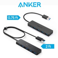 Anker Ultra Slim 4 Ports USB 3.0 Data Hub (0.75ft/2ft) Extended Cable for Macbook, iMac, Surface Pro and More (A7516)