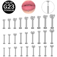 G23 Titanium Steel Labret Stud 2/3/4mm Crystal Ear Stud Plug-In Design Conch Helix Piercing 1 Pc 16/