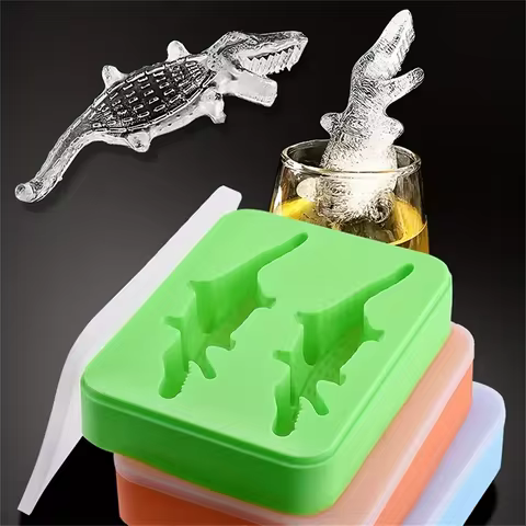 Silicone Crocodile Ice Cube Mold Multifunctional Chocolate Mold for Pudding Jelly Candy Whiskey Ice