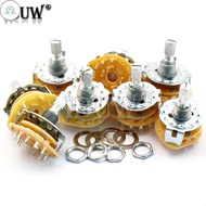 GD 2PCS RS25 Band switch 2P4T 2P5T 2P6T 3P3T 3P4T Mount Rotary Switch Selector Band  Pole  Position 